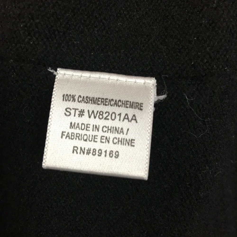 GENERRA 100% Cashmere V-neck Rolled Hem Black Sweater Pullover Jumper Size L - Picture 7 of 9